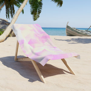 Pink Finger Print Beach Towel