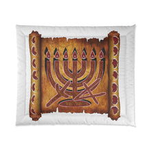 Load image into Gallery viewer, Aleph Tav Menorah Comforter