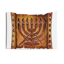 Load image into Gallery viewer, Aleph Tav Menorah Wall Tapestries