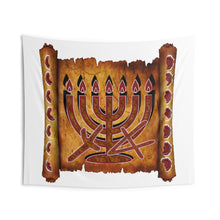 Load image into Gallery viewer, Aleph Tav Menorah Wall Tapestries